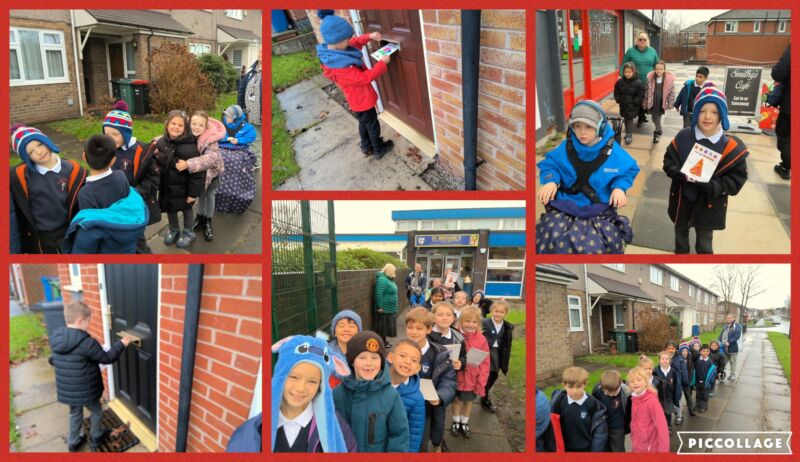 Image for the Tweet beginning: Spreading Christmas joy! The children